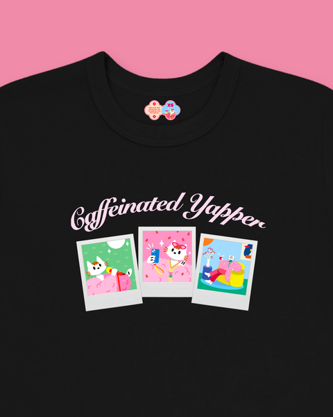 Caffeinated Yapper Baby Tee (Black)