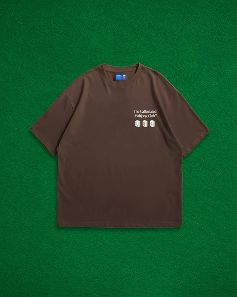 The Caffeinated Mahjong Club Oversized T-Shirt (Espresso)