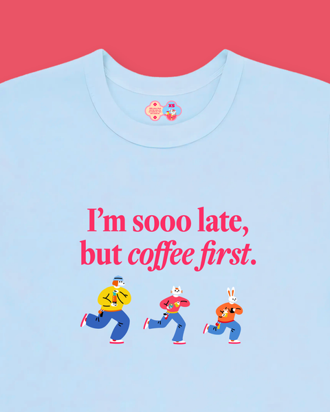 I'm Sooo Late Baby Tee (Blue)