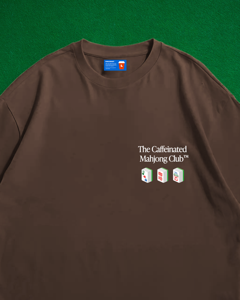 The Caffeinated Mahjong Club Oversized T-Shirt (Espresso)