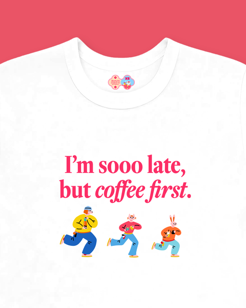 I'm Sooo Late Baby Tee (White)