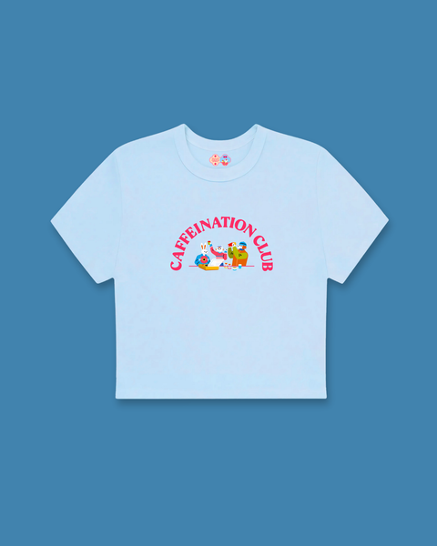 Caffeination Club Baby Tee (Blue)