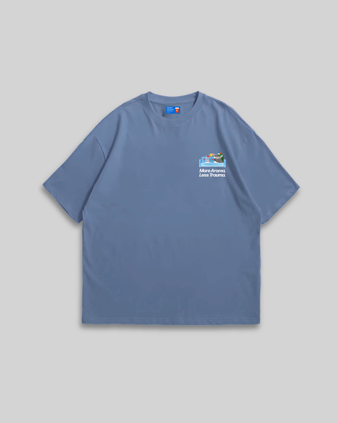 More Aroma Less Trauma Oversized T-Shirt (Blue)