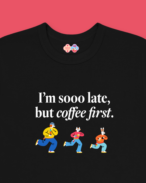 I'm Sooo Late Baby Tee (Black)
