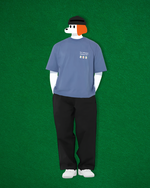 The Caffeinated Mahjong Club Oversized T-Shirt (Blue)