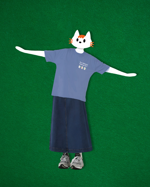 The Caffeinated Mahjong Club Oversized T-Shirt (Blue)