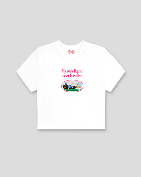 Liquid Asset Baby Tee (White)
