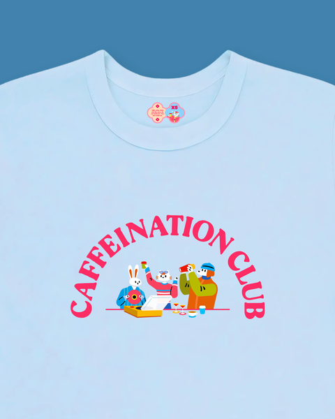 Caffeination Club Baby Tee (Blue)