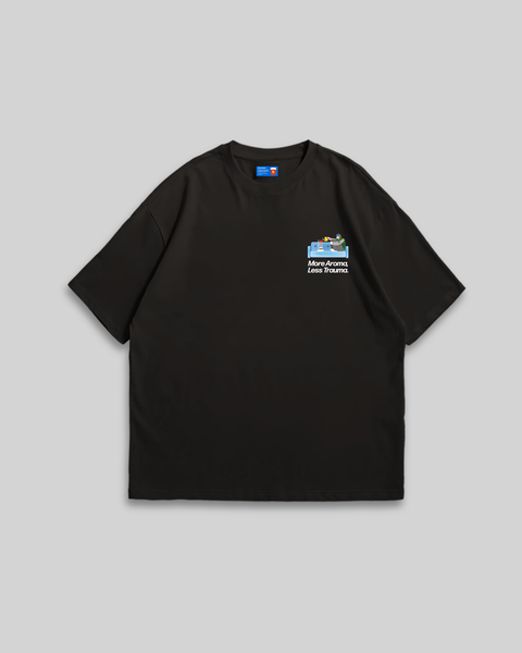 More Aroma Less Trauma Oversized T-Shirt (Black)