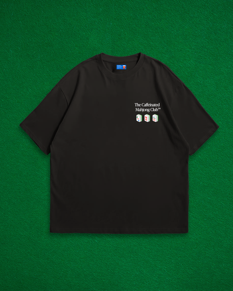 The Caffeinated Mahjong Club Oversized T-Shirt (Black)