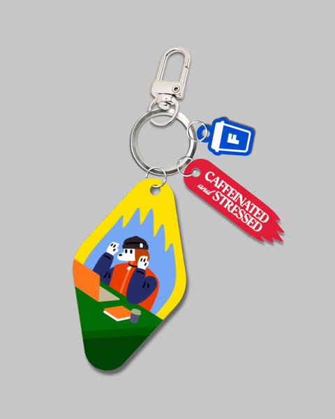 Caffeinated and Stressed Acrylic Keychain