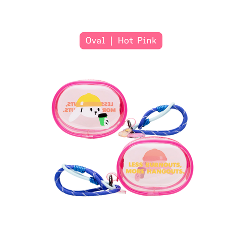 Kanavaia x Fablenaut - Tiny PVC Zip Pouch (Oval - Hot Pink)