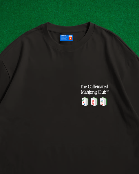 The Caffeinated Mahjong Club Oversized T-Shirt (Black)