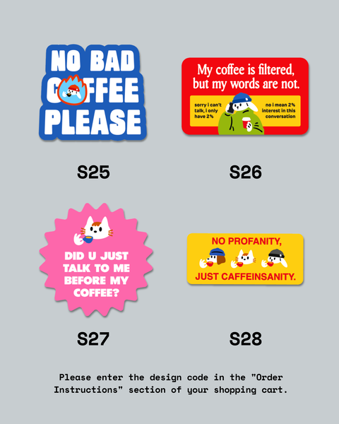 [New Designs!] Caffeinated Stickers