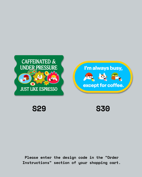 [New Designs!] Caffeinated Stickers