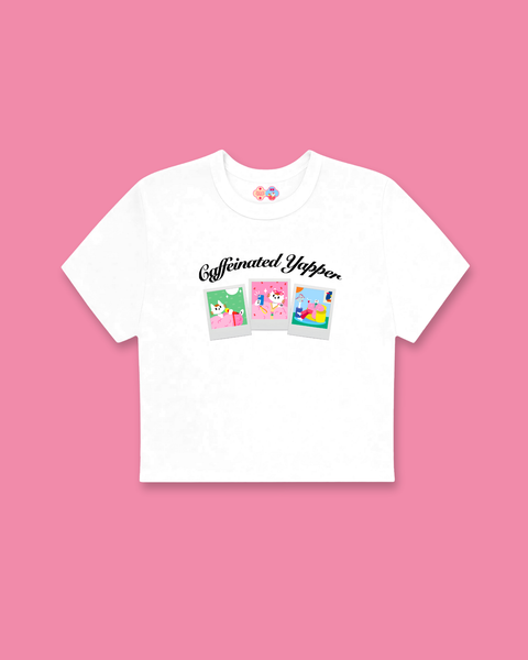 Caffeinated Yapper Baby Tee (White)