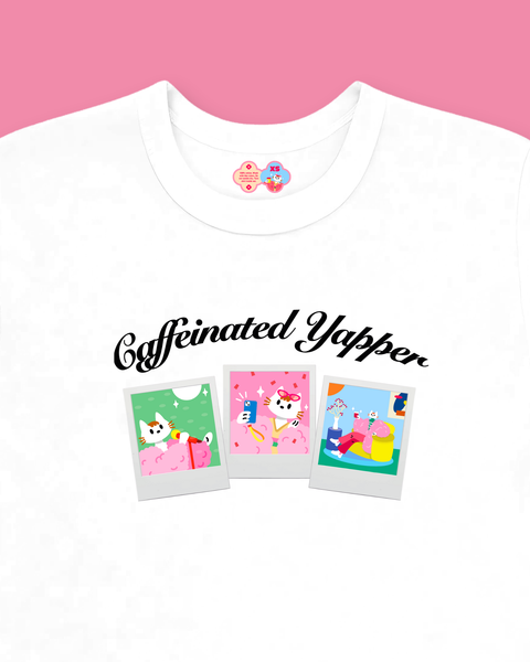 Caffeinated Yapper Baby Tee (White)