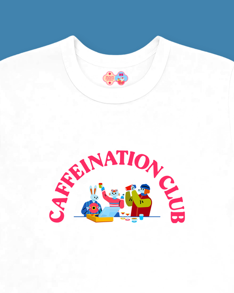 Caffeination Club Baby Tee (White)