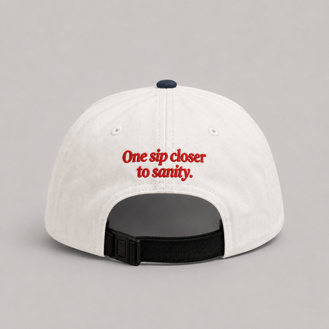 More Aroma Less Trauma Hat (White + Navy)