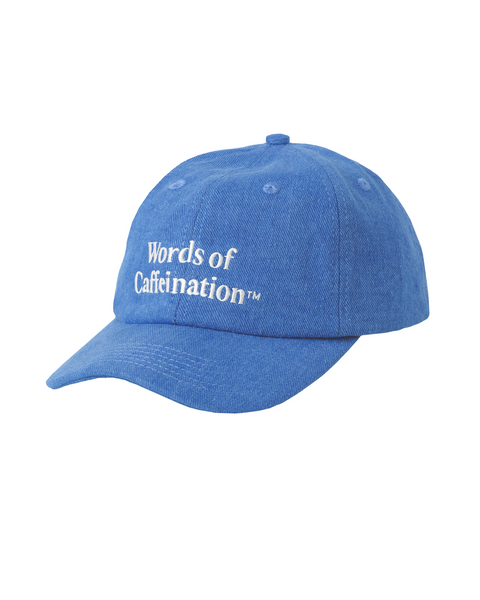 Words of Caffeination Hat (Washed Blue)