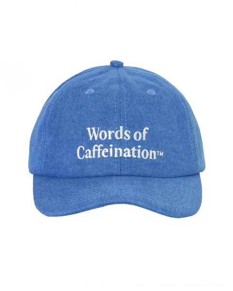 Words of Caffeination Hat (Washed Blue)