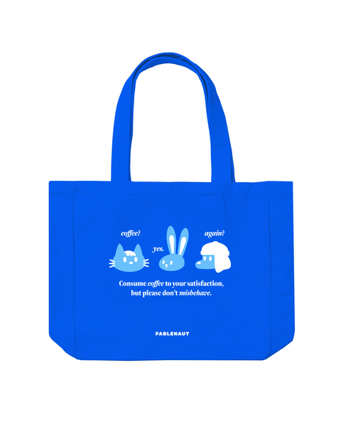 Words of Caffeination Tote Bag (Blue)