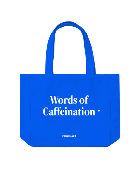 Words of Caffeination Tote Bag (Blue)