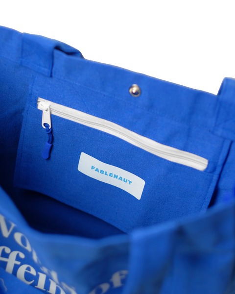 Words of Caffeination Tote Bag (Blue)